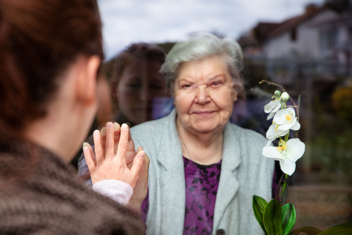 Woman sheltering in care home